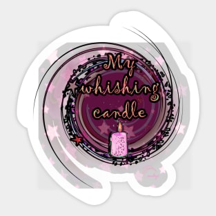 MY WHISHING CANDLE PINK/W Sticker